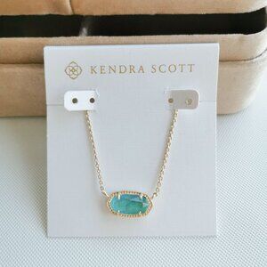 Kendra Scott Elisa Gold Aqua Kyocera Opal Necklace
